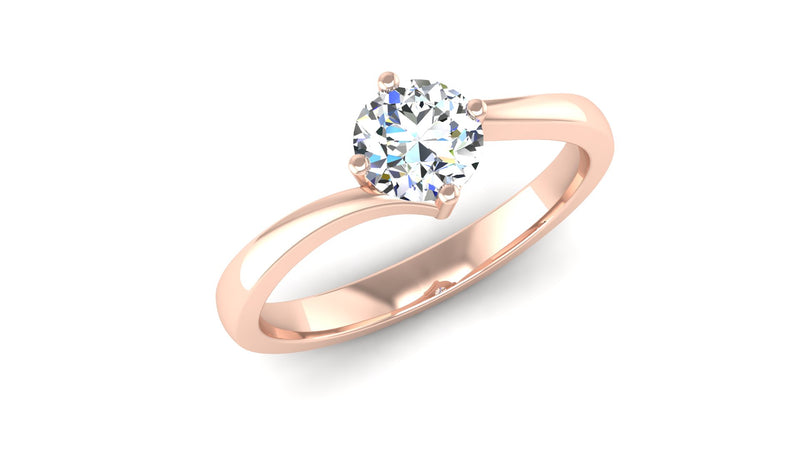 FAIRTRADE YELLOW GOLD CROSSOVER WITH SOLITAIRE LAB CREATED DIAMOND ENGAGEMENT RING