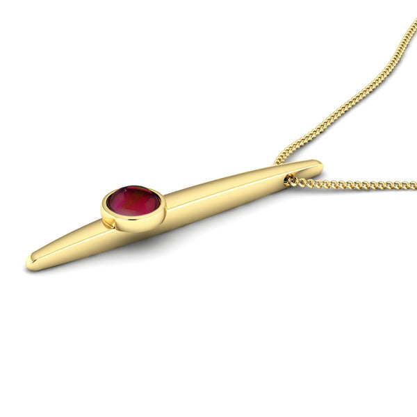 Fairtrade Gold Large HOPE Pendant with Garnet - Jeweller's Loupe