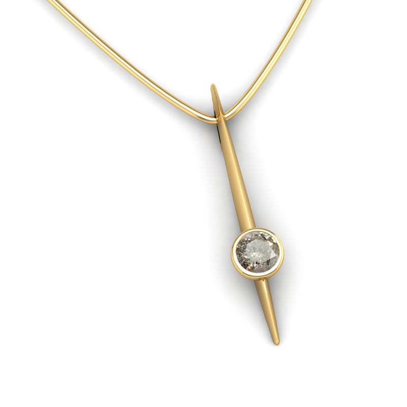 Fairtrade Yellow Gold Large HOPE Pendant with Salt & Pepper Diamond, Jeweller's Loupe