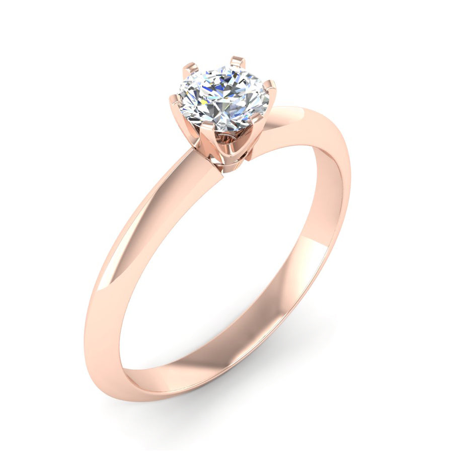 Fairtrade Rose Gold Solitaire Diamond Engagement Ring with a Rex ...