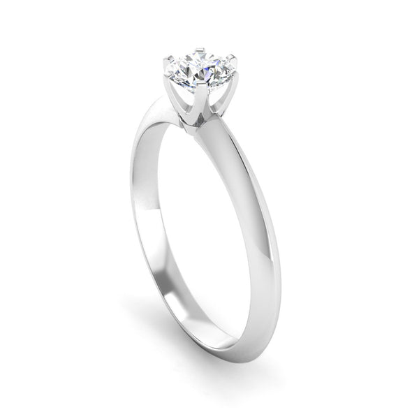 Solitaire Diamond Engagement Ring with a Rex Setting and Angled Band - Jeweller's Loupe