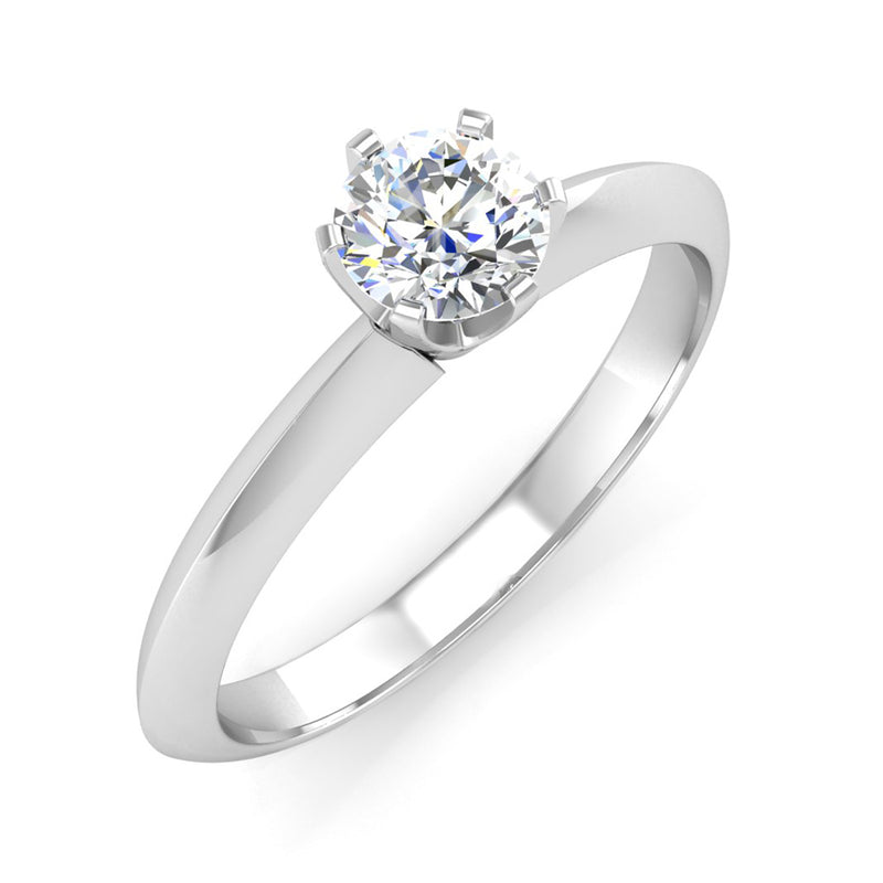 Solitaire Diamond Engagement Ring with a Rex Setting and Angled Band - Jeweller's Loupe