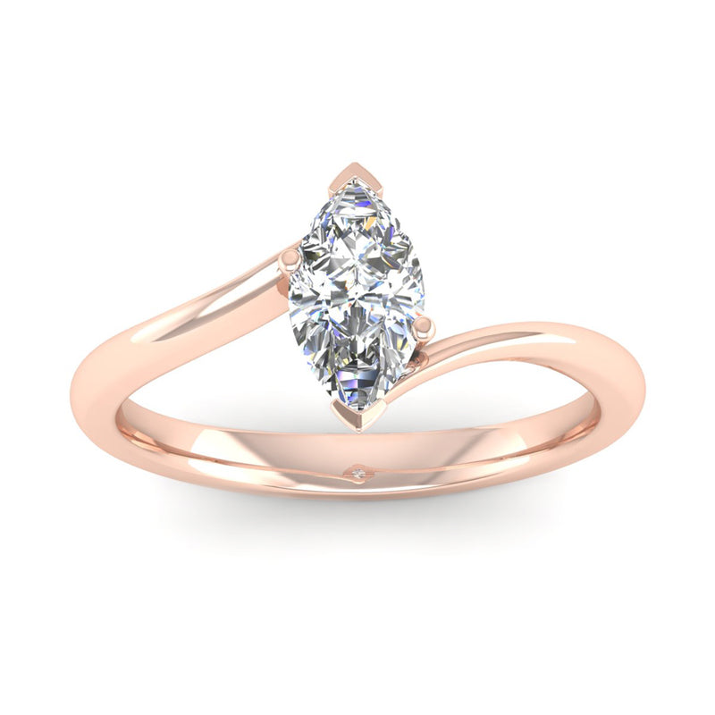 Crossover Solitaire Marquise Cut Diamond Engagement Ring - Jeweller's Loupe