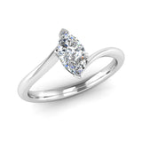 Crossover Solitaire Marquise Cut Diamond Engagement Ring - Jeweller's Loupe