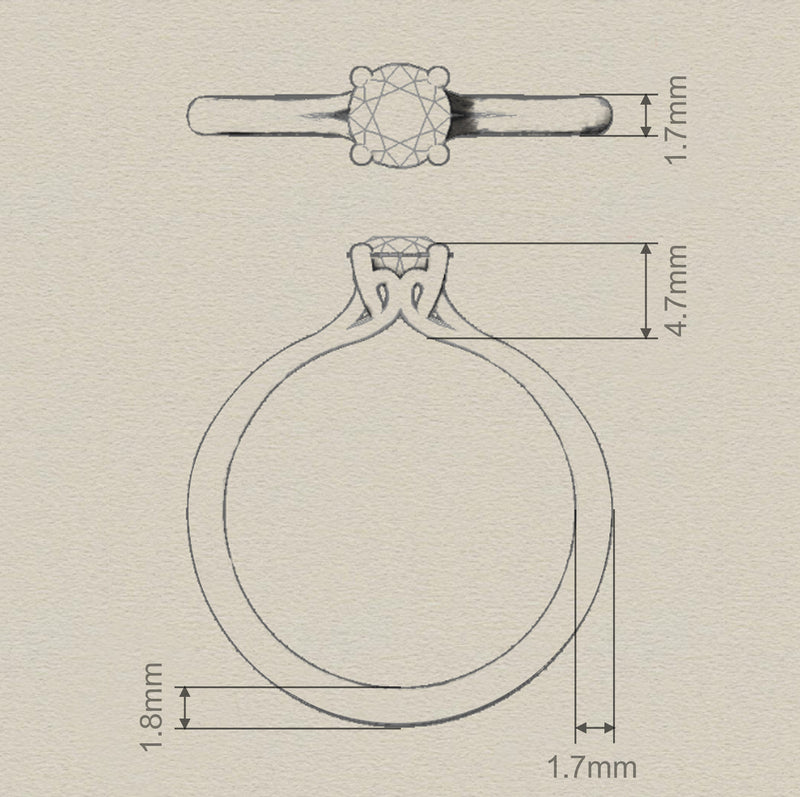 Ethically-sourced Platinum Ornate Four Claw Solitaire Diamond Engagement Ring - Jeweller's Loupe