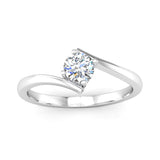 Crossover Solitaire Diamond Engagement Ring and Fitted Wedding Ring Set - Jeweller's Loupe