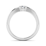 Double Claw Wave Solitaire Diamond Engagement Ring - Jeweller's Loupe