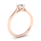 Solitaire Round Brilliant Cut Diamond Engagement ring with a Kiss Setting - Jeweller's Loupe