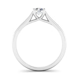 Solitaire Round Brilliant Cut Diamond Engagement ring with a Kiss Setting - Jeweller's Loupe