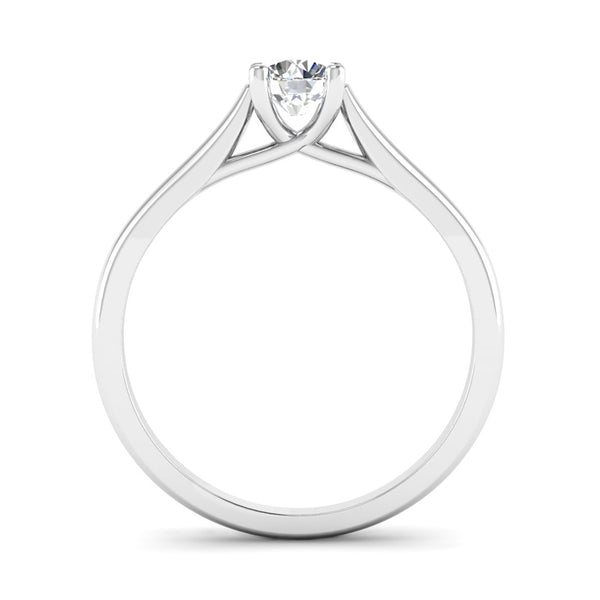 Solitaire Round Brilliant Cut Diamond Engagement ring with a Kiss Setting - Jeweller's Loupe