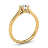 Solitaire Round Brilliant Cut Diamond Engagement ring with a Kiss Setting - Jeweller's Loupe