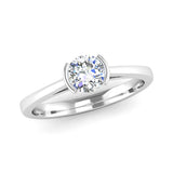 Semi Rub Set Solitaire Diamond Engagement Ring with Secret Diamonds - Jeweller's Loupe