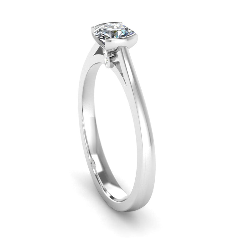 Semi Rub Set Solitaire Diamond Engagement Ring with Secret Diamonds - Jeweller's Loupe