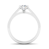 Semi Rub Set Solitaire Diamond Engagement Ring with Secret Diamonds - Jeweller's Loupe