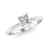 Solitaire Princess Cut Diamond Engagement Ring with a Rex Setting - Jeweller's Loupe