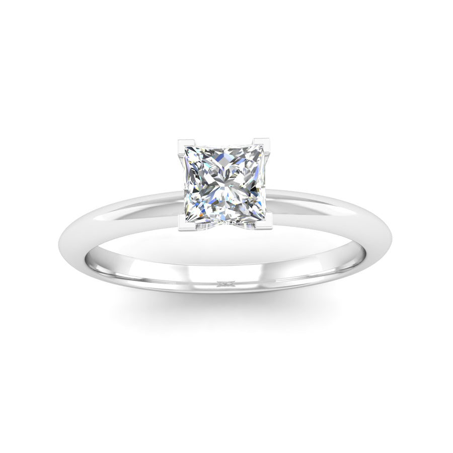 Ethically-sourced Platinum Solitaire Princess Cut Diamond Engagement ...