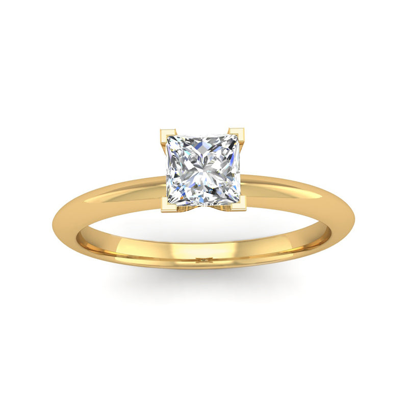 Solitaire Princess Cut Diamond Engagement Ring with a Rex Setting - Jeweller's Loupe