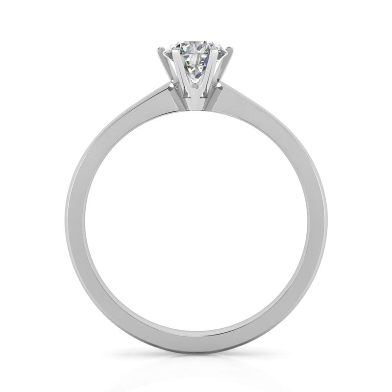 Solitaire Round Brilliant Cut Diamond Engagement Ring With A Rex Setting - Jeweller's Loupe