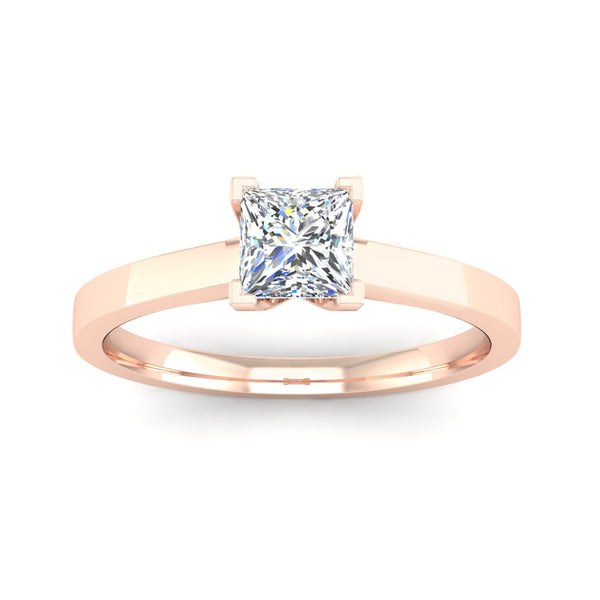 Diamond ring with online rose gold band