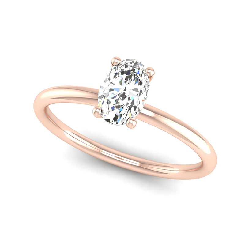 Fairtrade Rose Gold Solitaire Oval Cut Diamond Engagement Ring