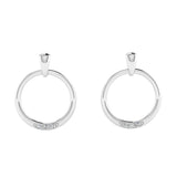 Fairtrade Silver Sparkle Drop Hoop Earrings with Diamonds, Jeweller's Loupe