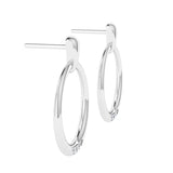 Fairtrade Silver Sparkle Drop Hoop Earrings with Diamonds, Jeweller's Loupe