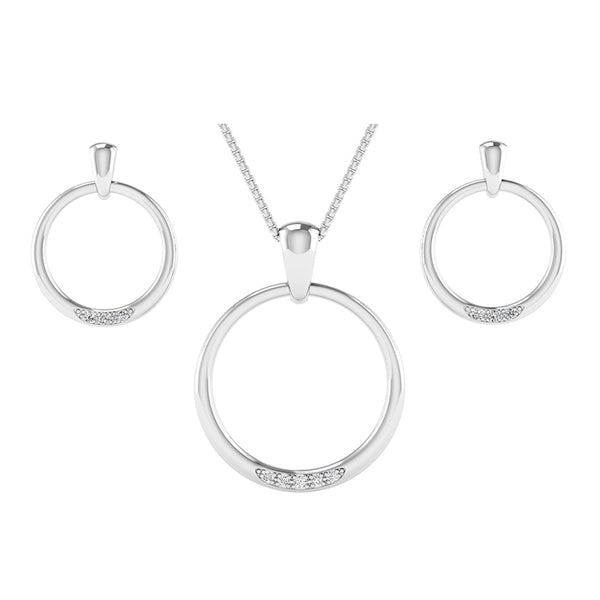 Fairtrade Silver and Diamond Sparkle Pendant and Earring Set, Jeweller's Loupe