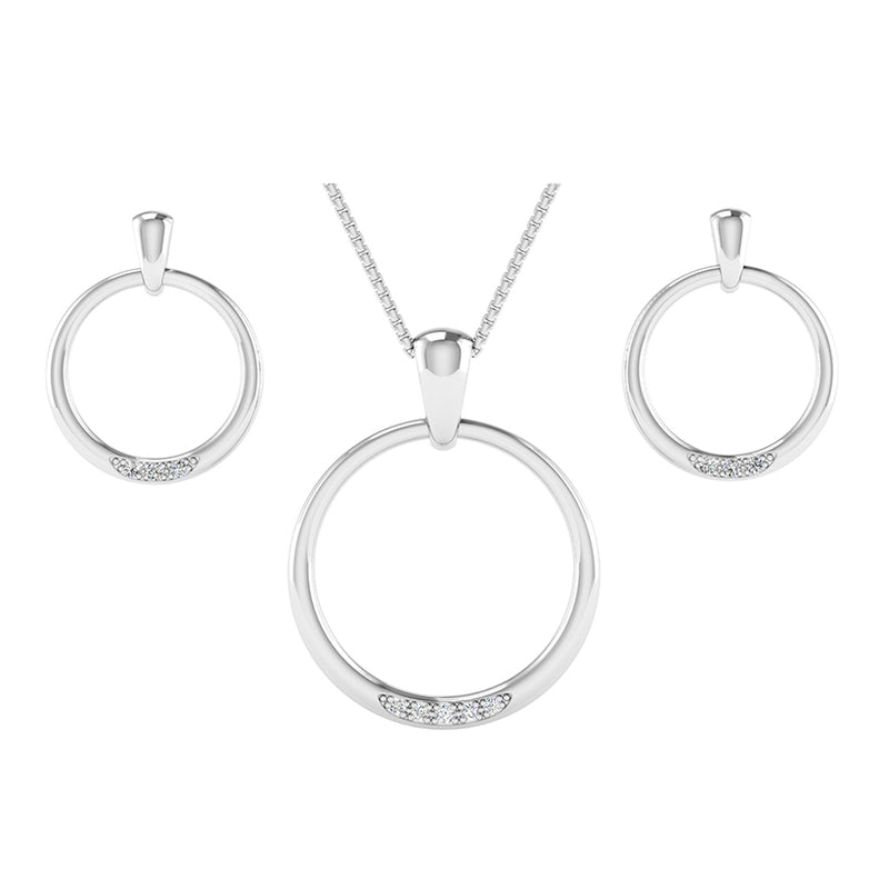 Fairtrade Silver and Diamond Sparkle Pendant and Earring Set, Jeweller's Loupe