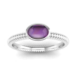 Ethically-Sourced Platinum PROMISE Amethyst Stacking Ring - Jeweller's Loupe