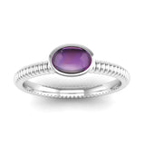 Fairtrade Silver PROMISE Amethyst Stacking Ring - Jeweller's Loupe