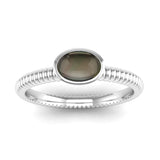 Ethically-sourced Platinum PROMISE Smoky Quartz Stacking Ring - Jeweller's Loupe