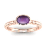 Fairtrade Gold PROMISE Amethyst Stacking Ring - Jeweller's Loupe