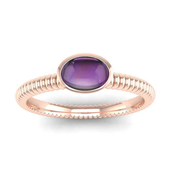 Fairtrade Gold PROMISE Amethyst Stacking Ring - Jeweller's Loupe