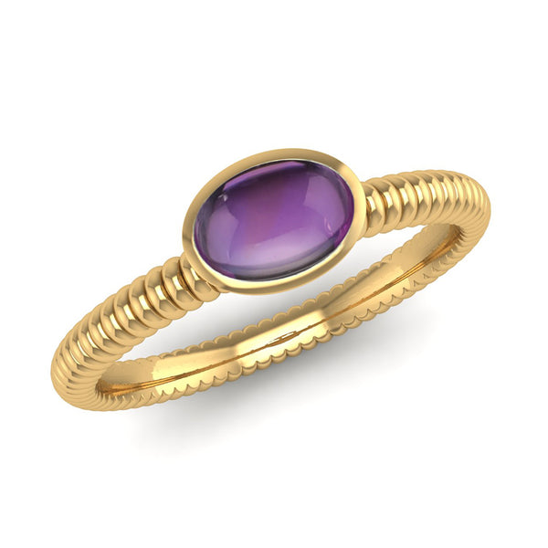 Fairtrade Gold PROMISE Amethyst Stacking Ring - Jeweller's Loupe