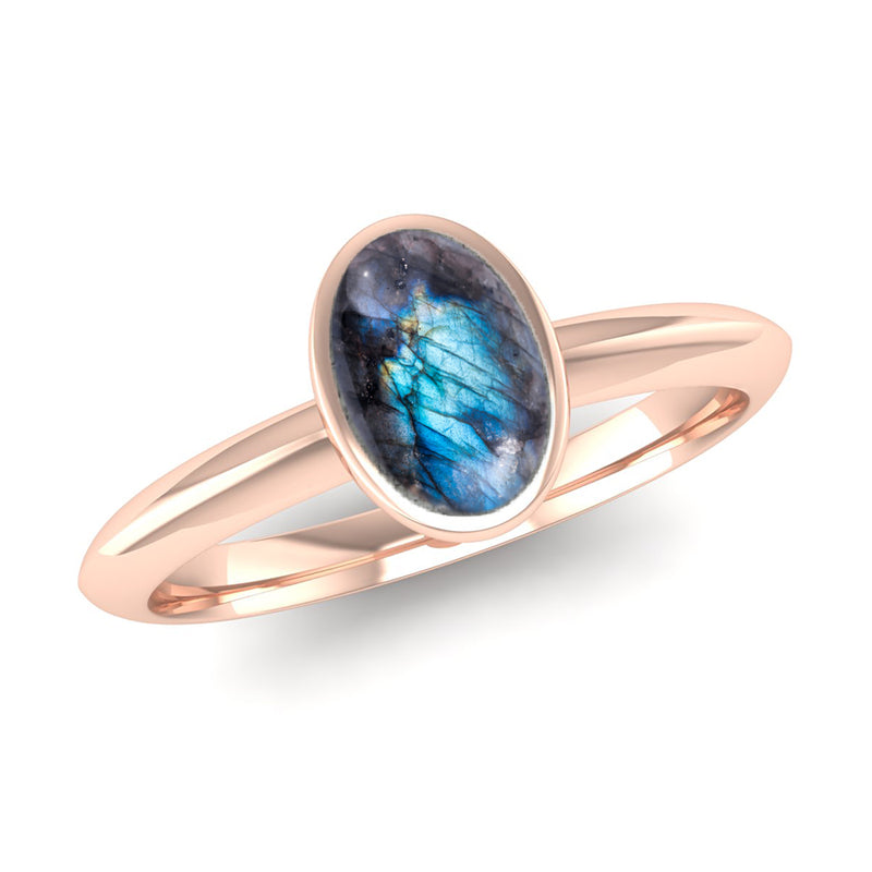 Fairtrade Gold DESIRE Labradorite Stacking Ring - Jeweller's Loupe