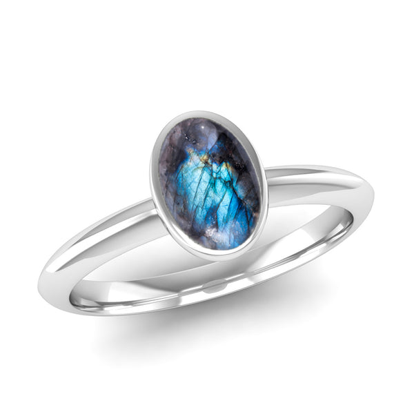 Fairtrade Silver DESIRE Labradorite Stacking Ring - Jeweller's Loupe