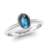 Fairtrade Gold DESIRE Labradorite Stacking Ring - Jeweller's Loupe