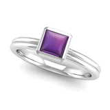 Ethically-sourced Platinum TRUST Amethyst Stacking Ring - Jeweller's Loupe