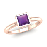 Fairtrade Gold BELIEVE Amethyst Stacking Ring - Jeweller's Loupe