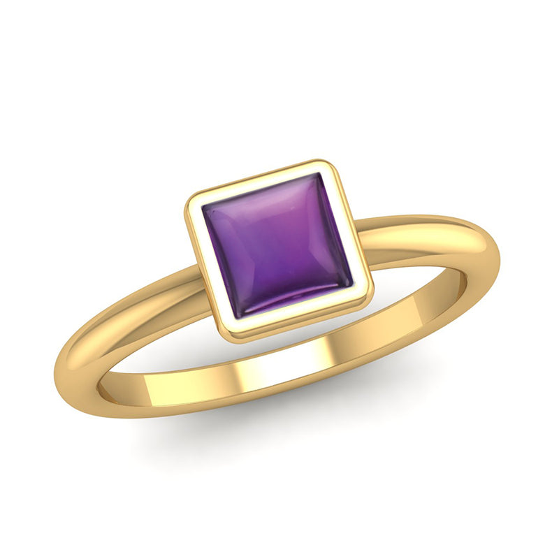 Fairtrade Gold BELIEVE Amethyst Stacking Ring - Jeweller's Loupe