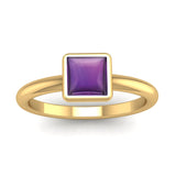 Fairtrade Gold BELIEVE Amethyst Stacking Ring - Jeweller's Loupe