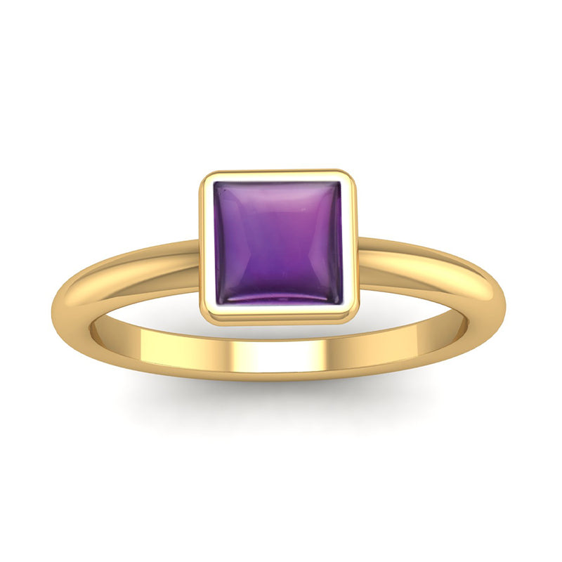 Fairtrade Gold BELIEVE Amethyst Stacking Ring - Jeweller's Loupe