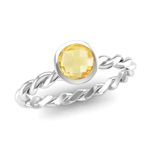 Fairtrade Gold DREAM Citrine Stacking Ring - Jeweller's Loupe