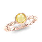 DREAM Citrine Twist Stacking Ring in Fairtrade Rose Gold - Jeweller's Loupe Hope Collection