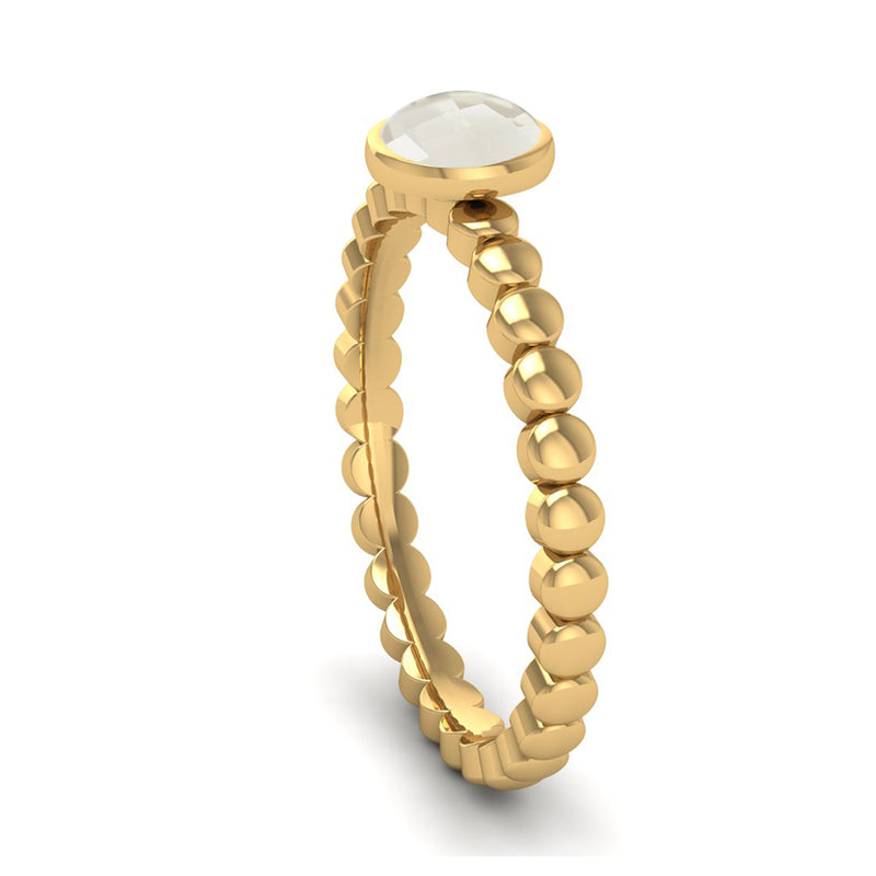 Fairtrade Gold FAITH Crystal Quartz Stacking Ring - Jeweller's Loupe