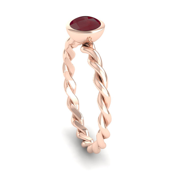 Fairtrade Gold DREAM Garnet Stacking Ring - Jeweller's Loupe