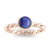 DREAM Kyanite Twist Stacking Ring in Fairtrade Rose Gold, Jeweller's Loupe Hope Collection