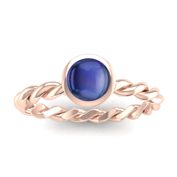 DREAM Kyanite Twist Stacking Ring in Fairtrade Rose Gold, Jeweller's Loupe Hope Collection