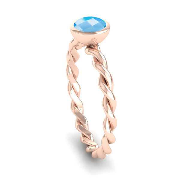 Fairtrade Gold DREAM Blue Topaz Stacking Ring - Jeweller's Loupe