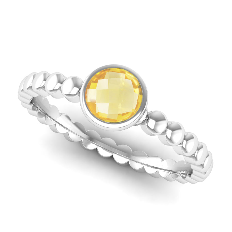 Fairtrade Silver FAITH Citrine Stacking Ring